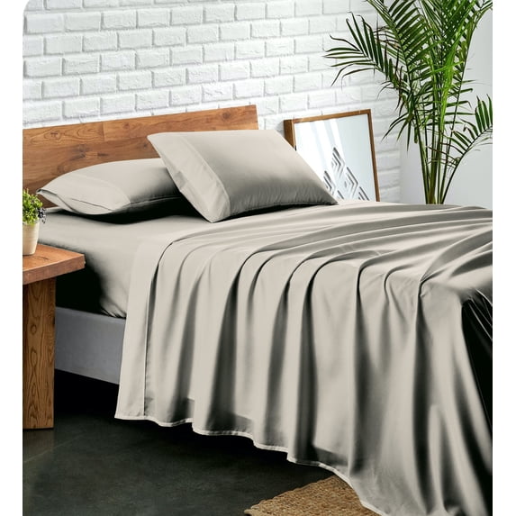 NC Home Bed Sheet Set, Ultra soft microfiber, 4 Pieces, Full Sheet Sets, Silver Gray