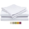 thumbnail image 1 of NC Home Dreamland dobby stripe ultra soft microfiber solid sheet set, Twin, Bright White, 1 of 2