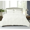thumbnail image 1 of NC Home Fashions 3-Pieces Pinch Pleated Duvet Set Cover, King- with Zipper & Corner Ties-USE for Comforter/Quilt/Blanket-Luxurious, Hypoallergenic Pintuck Decorative (King, White), 1 of 2