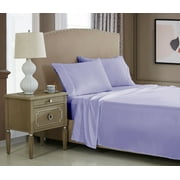 NC Home Fashions 5-Star Hotel Lexury Brushed Microfiber Sheets - Extra Soft, Deep Pockets, Easy Fit, Breathable & Cooling - 3 Piece Twin, Light Purple