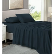 NC Home Fashions Sheet Set - Soft Classic 300 Thread Count Microfiber, 3 Pieces - Twin, Blue Indigo