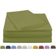 NC Home Fashions Solid Color Fitted Sheets 300 Thread Count Mustard Yellow Print NCH Microfiber Sheet Sets, Twin