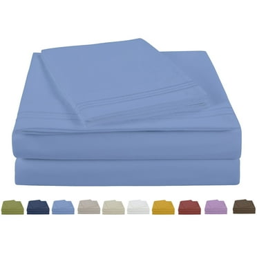 NC Home Fashions Embroidered ultra soft microfiber sheet set, Full, Serenity