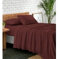 thumbnail image 1 of NC Home Fashions Geometric Trim Embroidered microfiber bed Sheet Sets, 4-pieces, ultra soft, King, Marsala, 1 of 4