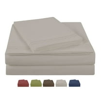 NC Home Fashions Hotel Style microfiber bed Sheet Sets, 4-pieces, ultra soft, Queen, Silver Gray