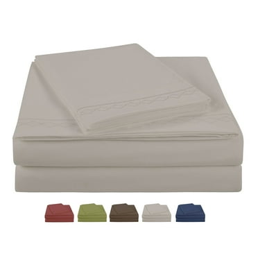 NC Home Fashions Hotel Style microfiber bed Sheet Sets, 4-pieces, ultra soft, Queen, Silver Gray