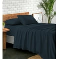 thumbnail image 1 of NC Home Fashions Geometric Trim Embroidered microfiber sheet set, ultra soft, Twin, Blue Indigo, 1 of 4