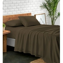 NC Home Fashions Hotel Style 6 Piece 300 Thread Count Chocolate Polyester Sheet Set, Twin Size