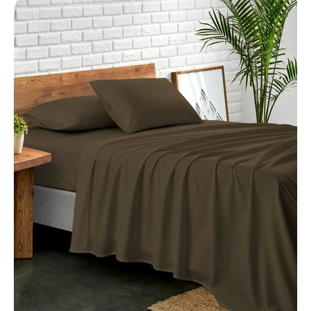 NC Home Fashions Hotel Style 6 Piece 300 Thread Count Chocolate Polyester Sheet Set, Twin Size