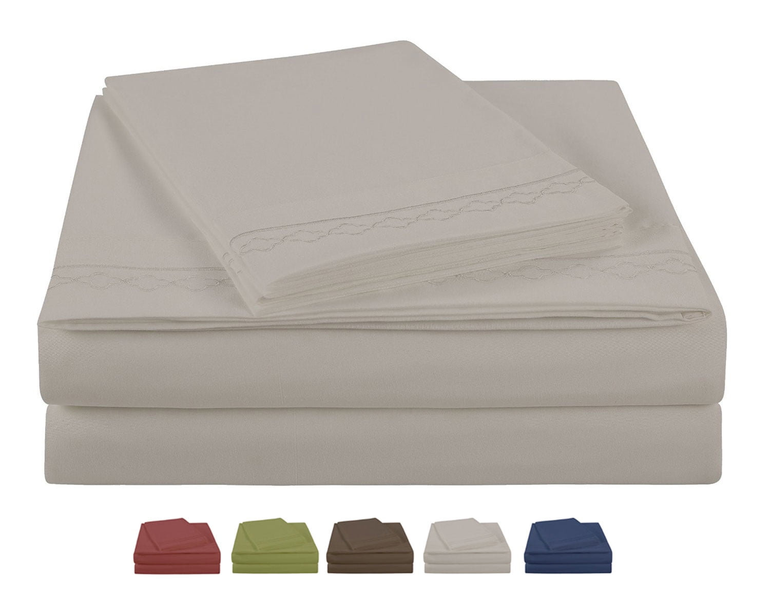 NC Home Fashions Luxury Silver Gray Microfiber bed Sheet Sets, 4-pieces, Twin size