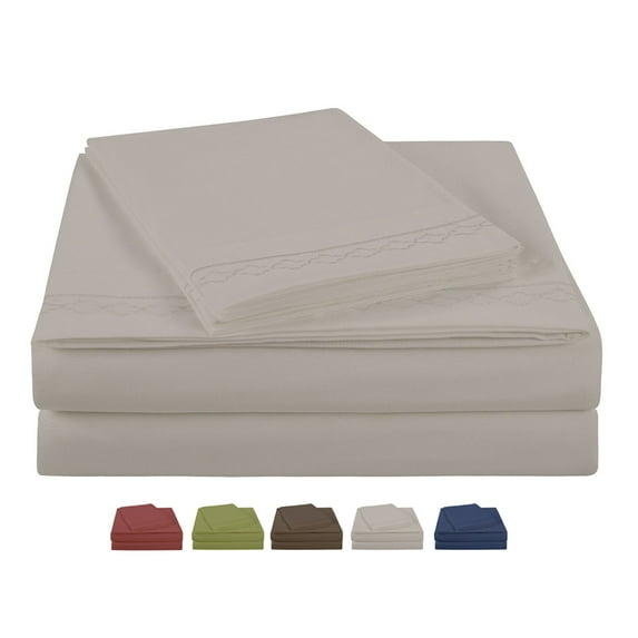 NC Home Fashions Luxury Silver Gray Microfiber bed Sheet Sets, 4-pieces, Twin size