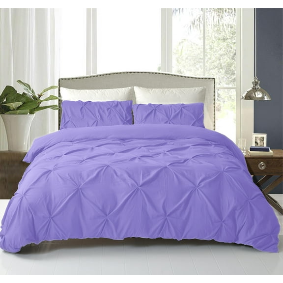 NC Home Fashions Purple Microfiber Pinch Style Quilt with Shams, King