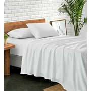 NC Home Fashions Sheet Set - Soft Classic 300 Thread Count Microfiber, 3 Pieces - Twin, White