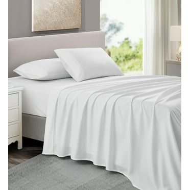NC Home Fashions 3-Piece Twin Sheet Set, Ultra-Soft 800 Thread Count Microfiber, Deep Pocket, Twin, White