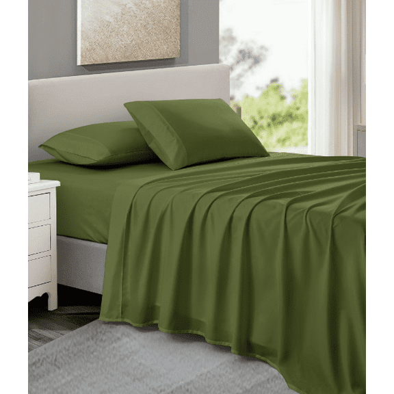 NC Home Fashions Sheet Set - Soft Classic 800 Thread Count Microfiber, 3 Pieces - Twin XL, Deep Fern