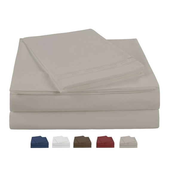 NC Home Fashions Hotel Style microfiberbed Sheet Sets, 4-pieces with two bonus pillowcases, Queen, Silver Gray