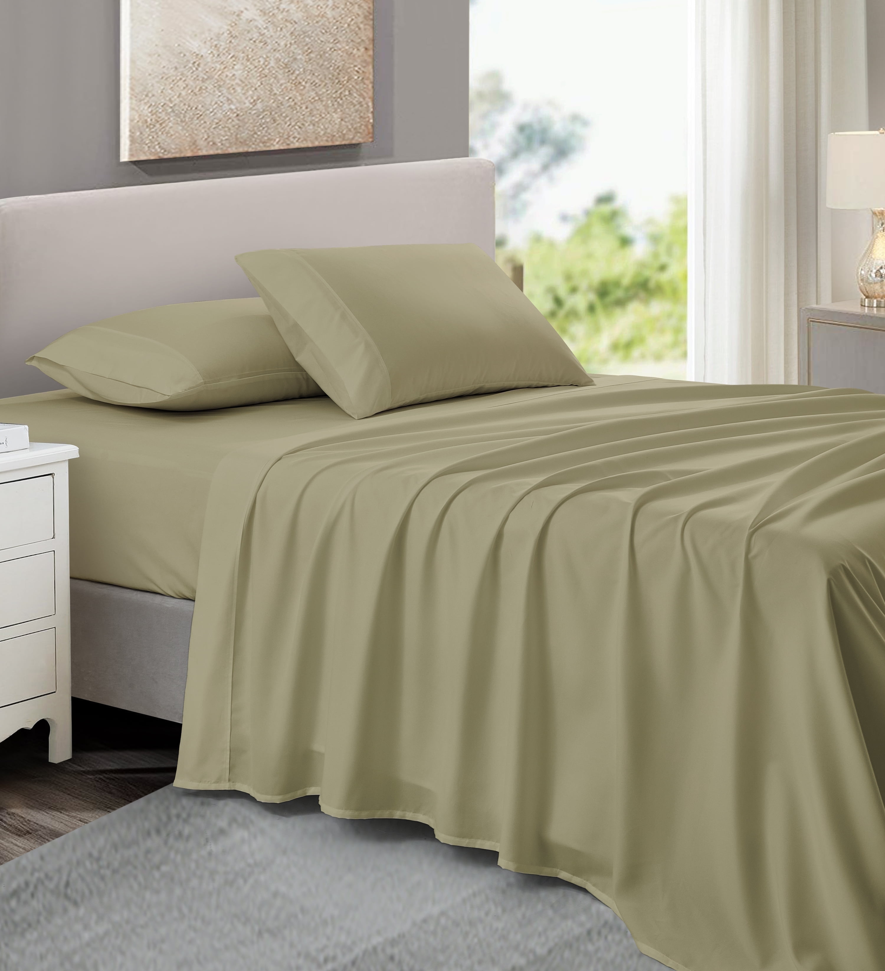 Sleeptone 6pc Twin Size Sheet Set, Brushed Microfiber, Silver main image 0