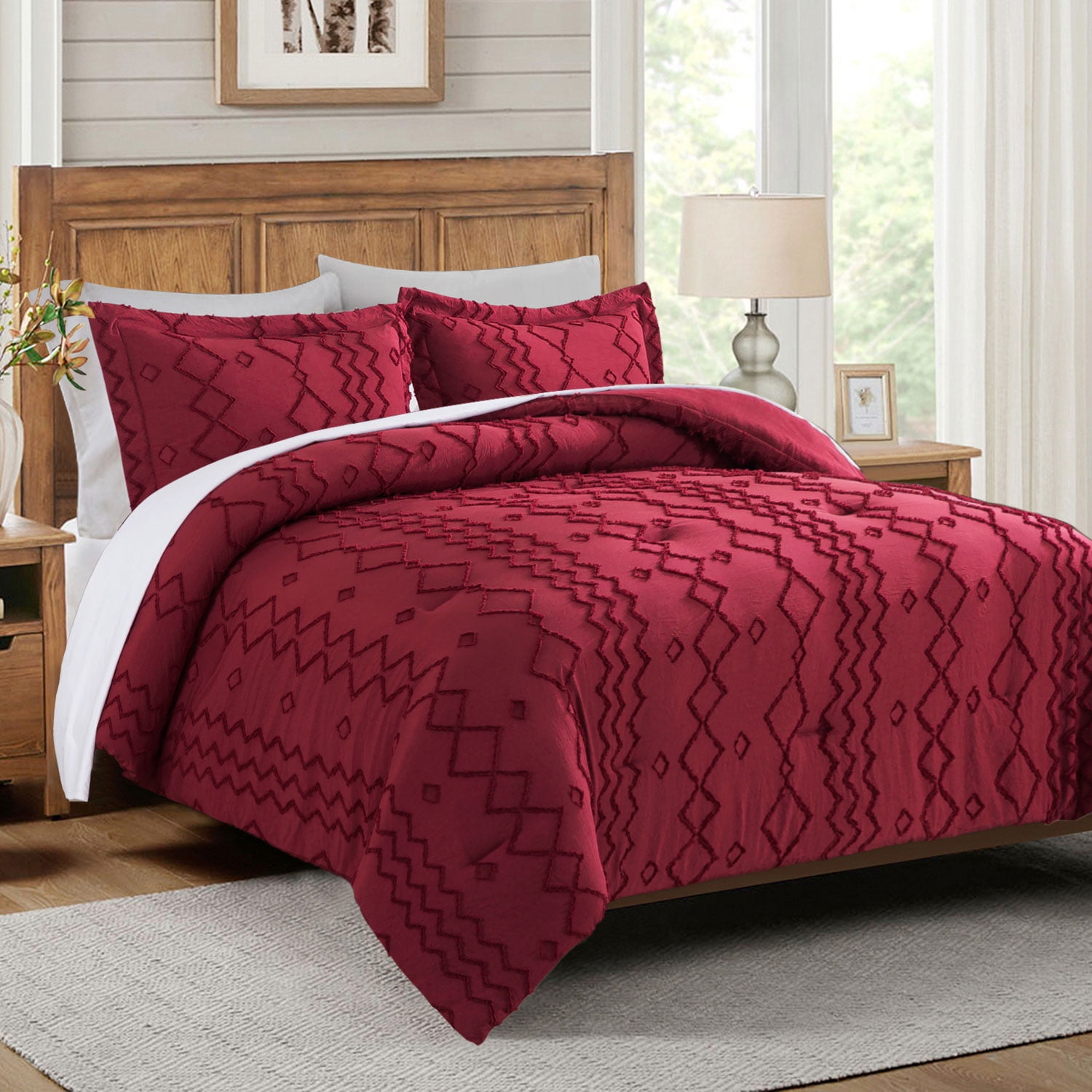 NC King Comforter Sets With 2 Pillow Shams, 3 Piece Soft Bedding Set
