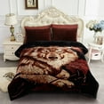thumbnail image 1 of NC King Size Blanket 2 Ply Thick Warm Plush Bed Blanket for Winter, 10lbs, Wolf Pattern, 85"x93", 1 of 6