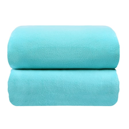 NC Microfiber Bath Towels 2 Pack Towel Sets (35" x 70") - Extra Absorbent, Fast Drying, Aquamarine