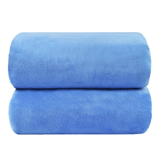 NC Microfiber Bath Towels 2 Pack Towel Sets (40" x 80") - Extra Absorbent, Fast Drying, Blue