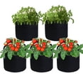 thumbnail image 1 of NC Potato Grow Bags, 5 Pack 7 Gallon Nonwoven Cloth Fabric Grow Bag with Handles, Black, 1 of 5