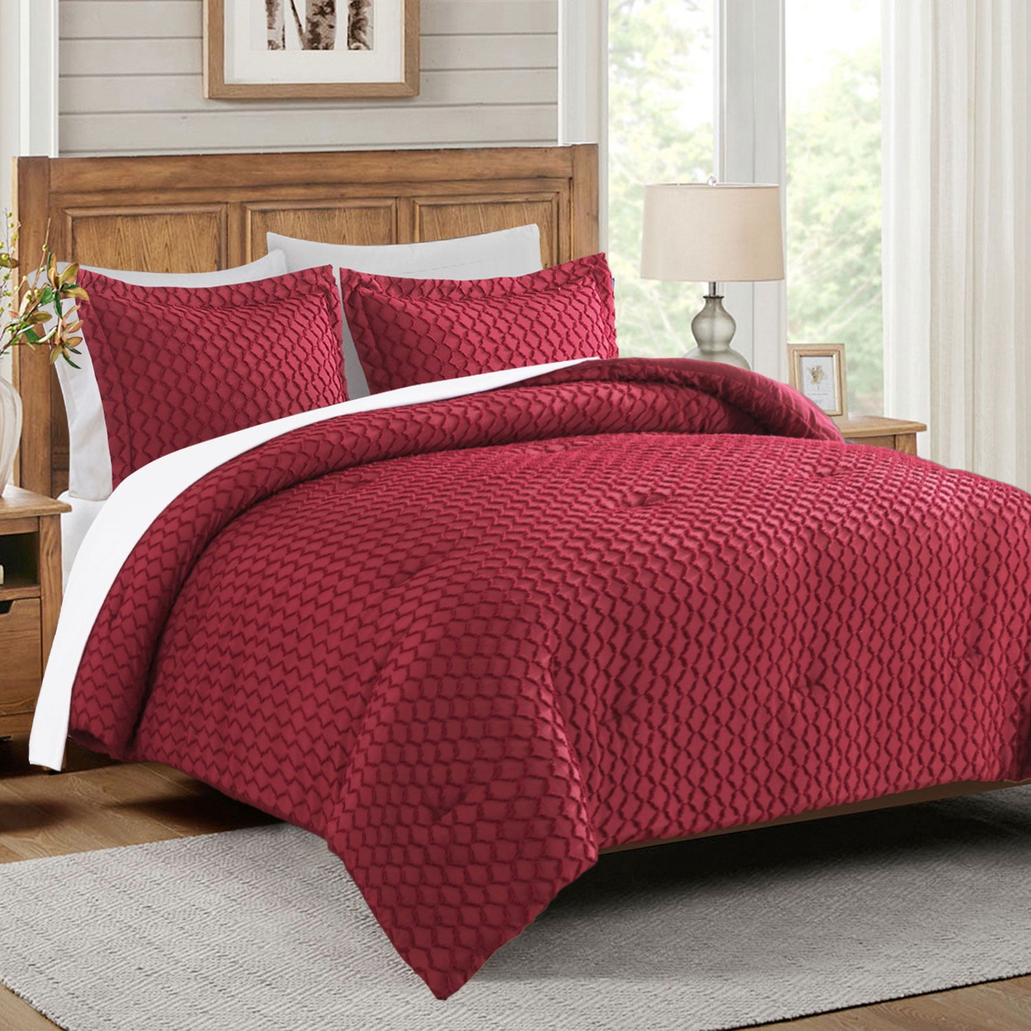 NC Queen Comforter Sets With 2 Pillow Shams, 3 Piece Soft Bedding Set