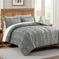 thumbnail image 1 of NC Queen Comforter Sets With 2 Pillow Shams, 3 Piece Soft Bedding Set, Dark Gray, 1 of 6