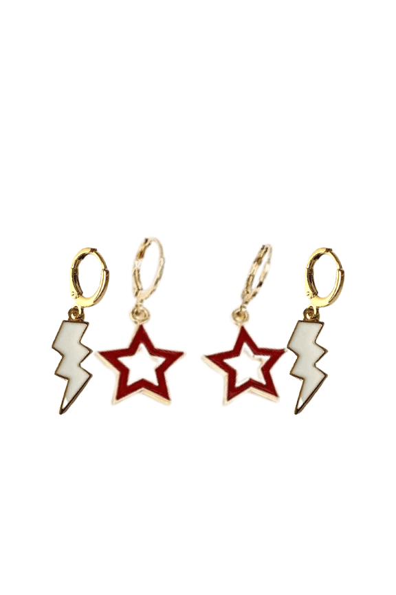 NC State Spirit Earring Stack For Wolfpack Game Day white | red