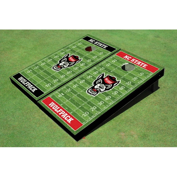 NC State University Alternating Football Field Custom Cornhole Boards