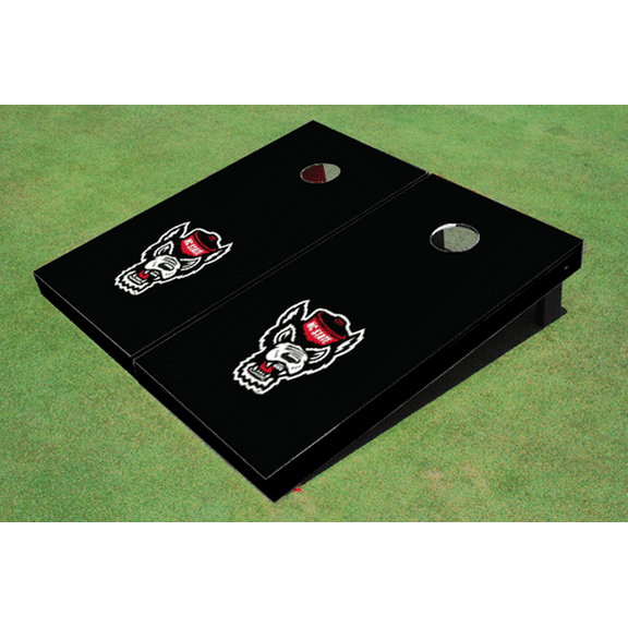 NC State University Black Matching Solid Cornhole Boards
