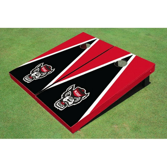 NC State University Black and Red Matching Triangle Cornhole Boards
