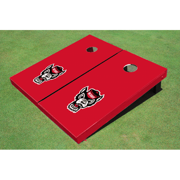 NC State University Red Matching Solid Cornhole Boards