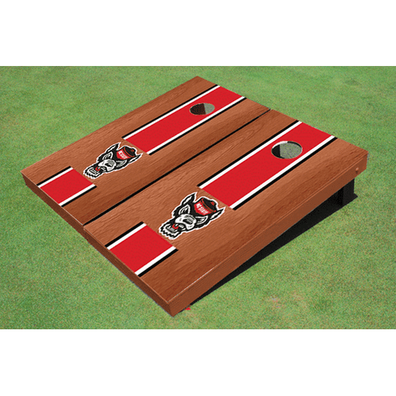 NC State University Red Rosewood Matching Long Stripe Cornhole Boards