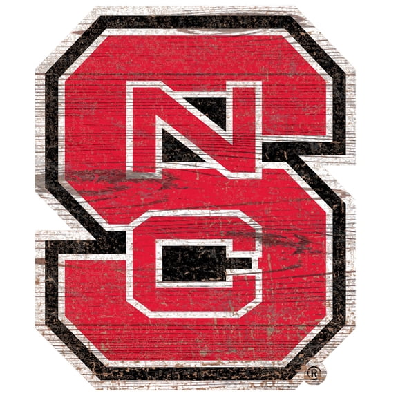 NC State Wolfpack Distressed Logo Cutout Sign