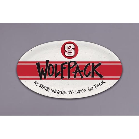Magnolia Lane NC State University Wolfpack Football Heavyweight Melamine Oval Platter, 12.25-inch Length, Kitchen Accessories