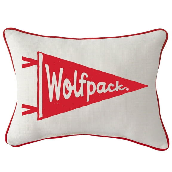 NC State Wolfpack Pennant Rectangular Piped Pillow