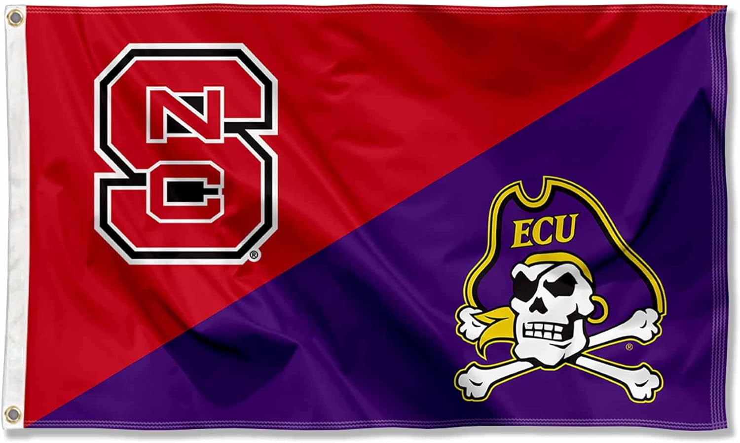 NC State vs ECU Pirates House Divided 3x5 Flag Rivalry Banner