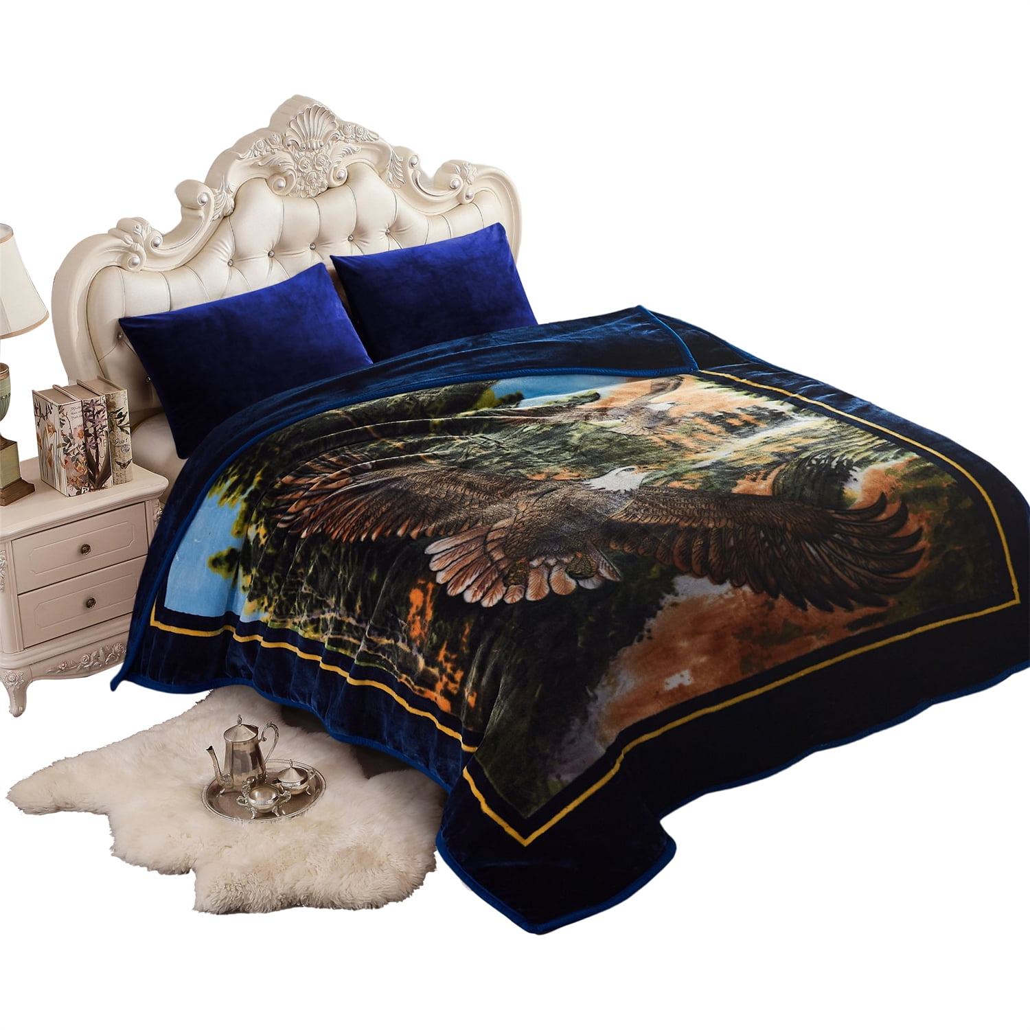 NC Thick Fleece Blanket 2 Ply Reversible 520GSM Soft Plush Blanket