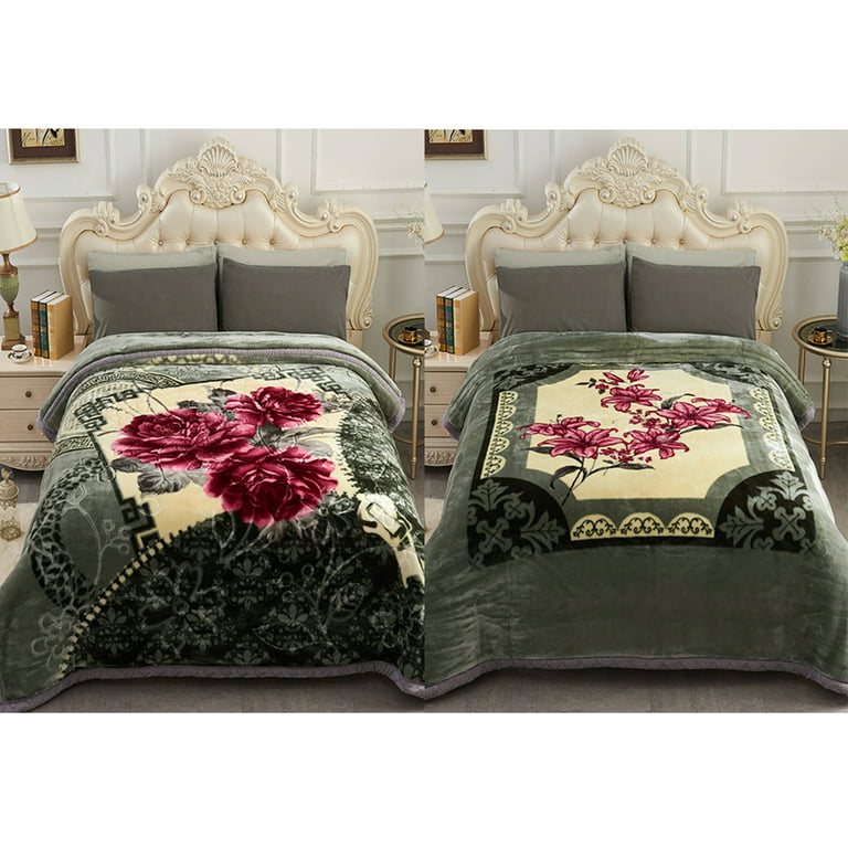 NC King Fleece Plush Bed Blanket,2 Ply Heavy Warm Mink Blanket for
