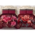 thumbnail image 1 of NC Thick Fleece Blanket King Size,10lbs 2 Ply Faux Mink Bed Blanket for Winter, Wine Red, 85"x93", 1 of 7