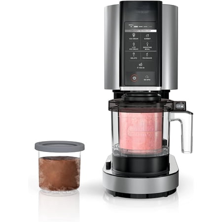 NC301 CREAMi Ice Cream Maker, for Gelato, Mix-ins, Milkshakes, Sorbet, Smoothie Bowls & More, 7 One-Touch Programs, with (2) Pint Containers & Lids, Compact Size, Perfect for Kids, Silver