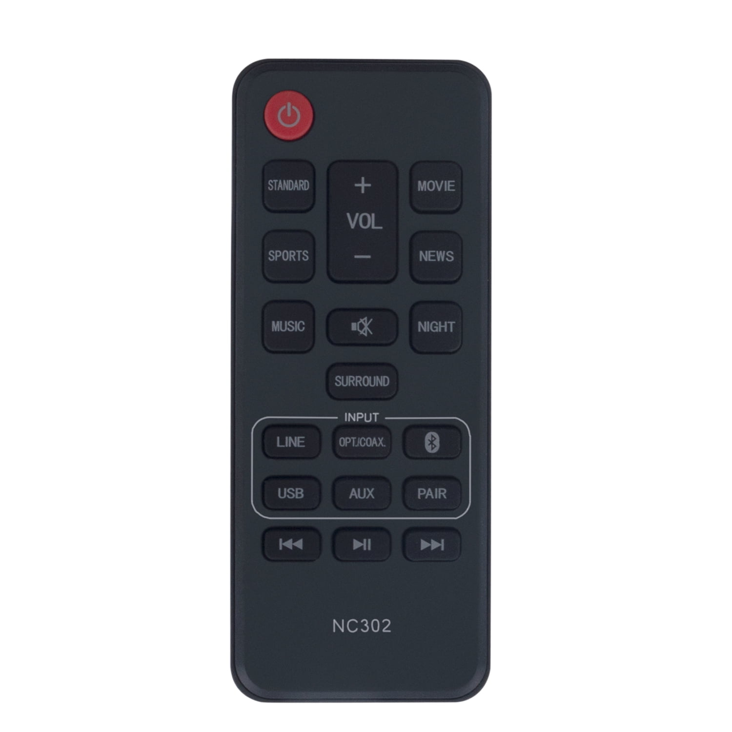 NC302 NC302UH Replaced Remote for Sanyo Soundbar RTNC302UH sub NC306