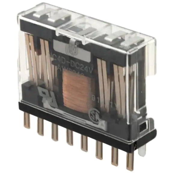 NC4D-DC12V Power Relay 12VDC 4A 4PDT(38.1x11.2)mm Socket AW8241