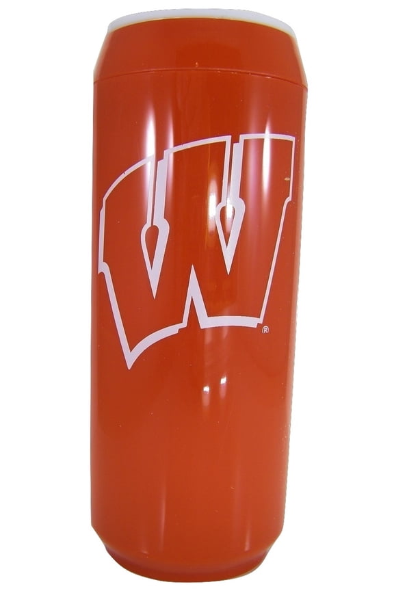 NCAA 15 Oz Insulated Double Wall Acrylic Travel Can (Wisconsin Badgers Red)