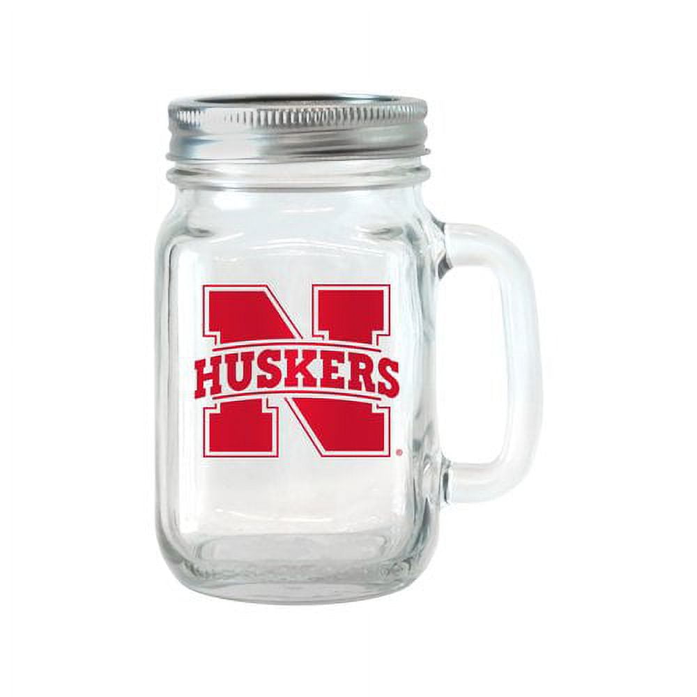 Nebraska- 16oz Libbey Glass with Lid and Straw