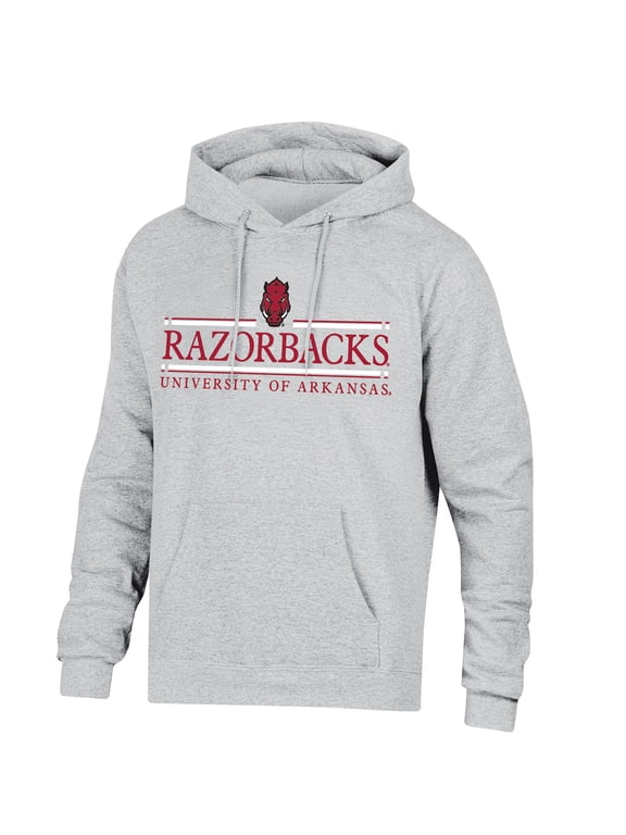 NCAA Men’s Ash Heather Team Bar Logo Fleece Hoodie Sweatshirt