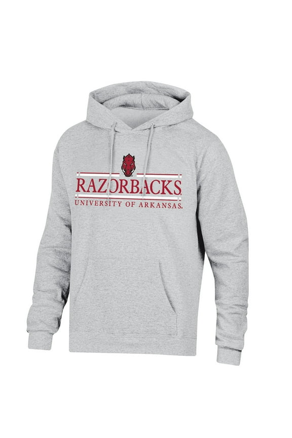 NCAA Men’s Ash Heather Team Bar Logo Fleece Hoodie Sweatshirt