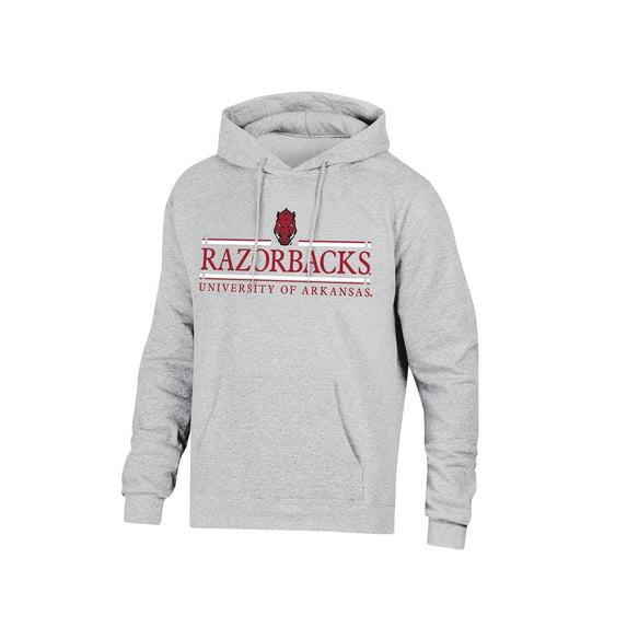 NCAA Men’s Ash Heather Team Bar Logo Fleece Hoodie Sweatshirt