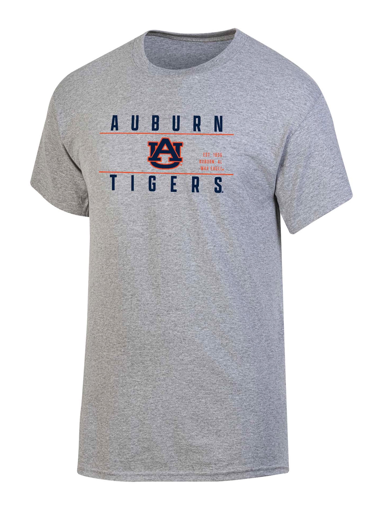 NCAA Men's Auburn Tigers Gray Bar Logo Crewneck Tee